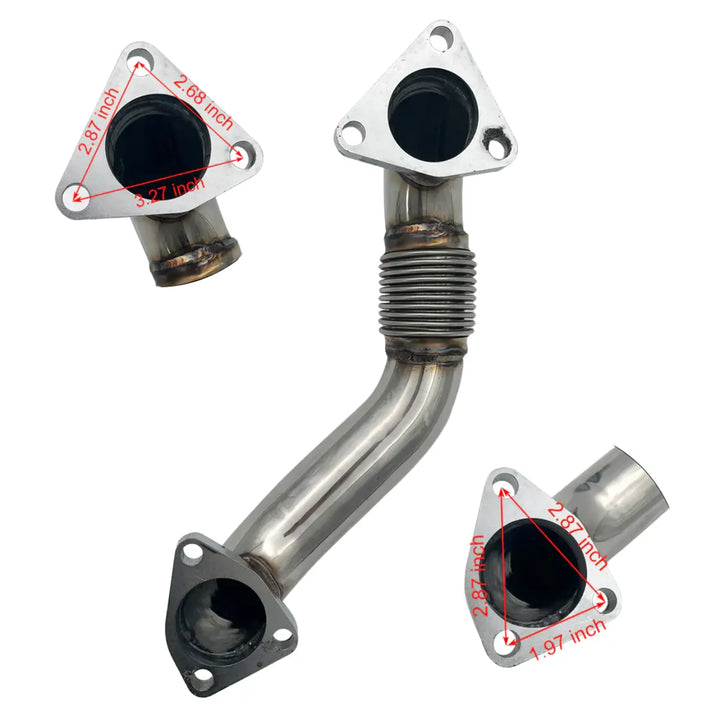 2001-2016 LLY LBZ LMM LML LB7 Duramax 6.6L Exhaust Up-Pipe(Passenger Side) for GMC Chevrolet Chevy - DPF Delete Kit