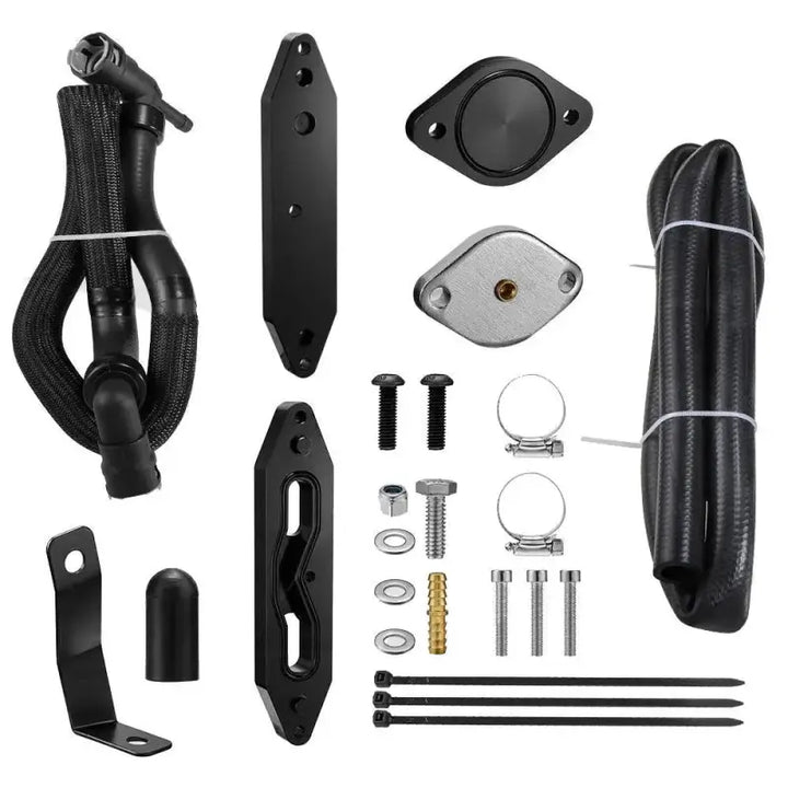 9PHX 2011-2019 Powerstroke 6.7L EGR Delete Kit w/Coolant Bypass Black for Ford F250 F350 F450 F550