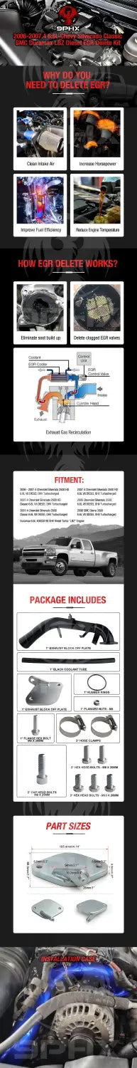 2006-2007 LBZ Duramax EGR Delete Kit with High Flow Intake Elbow for GMC Chevrolet