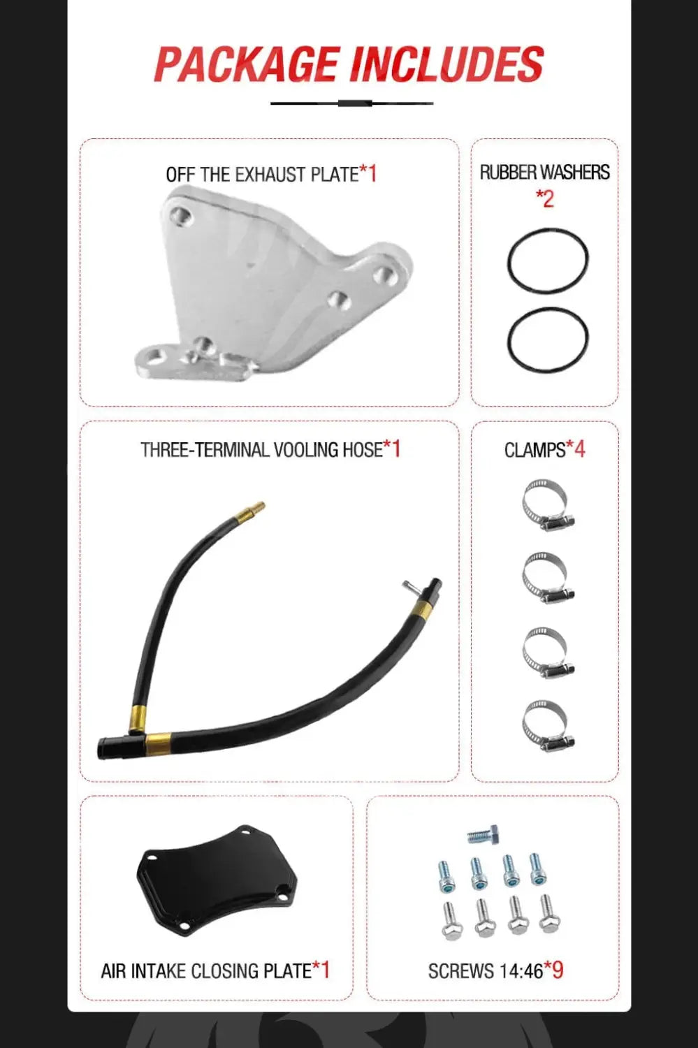 2011 2016 LML Duramax EGR Valve Cooler Delete Kit Black Off Plate for GMC Chevrolet