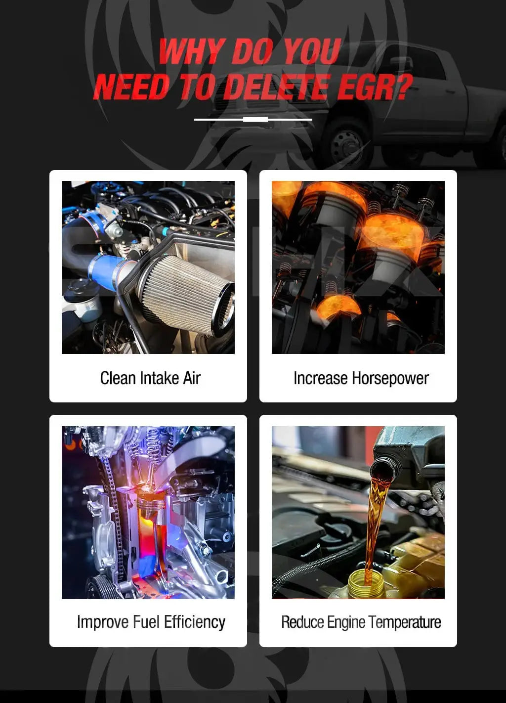 2015 2016 Powerstroke 6.7L EGR Delete Kit w/Coolant Bypass for Ford F250 F350 F450 F550