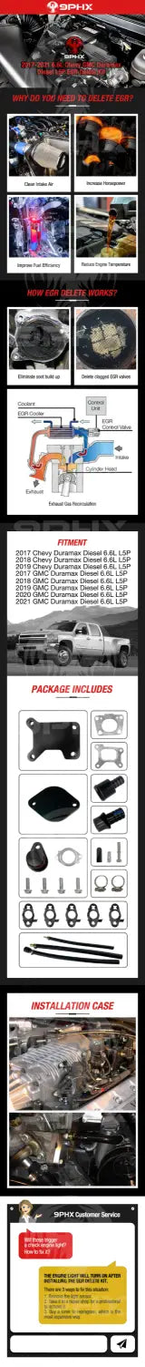 2017-2024 L5P Duramax EGR Valve Cooler Delete Kit for Chevy GMC