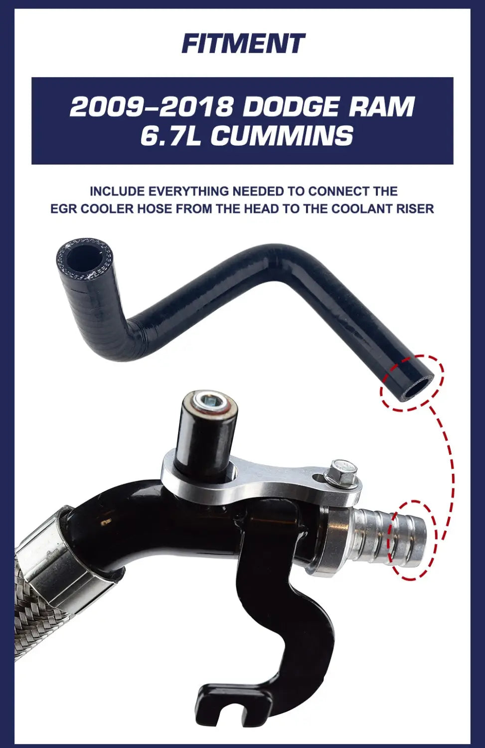 2009 2018 Cummins 6.7L Coolant Hose Barb Adapter Leaking Repair Kit for Dodge Ram