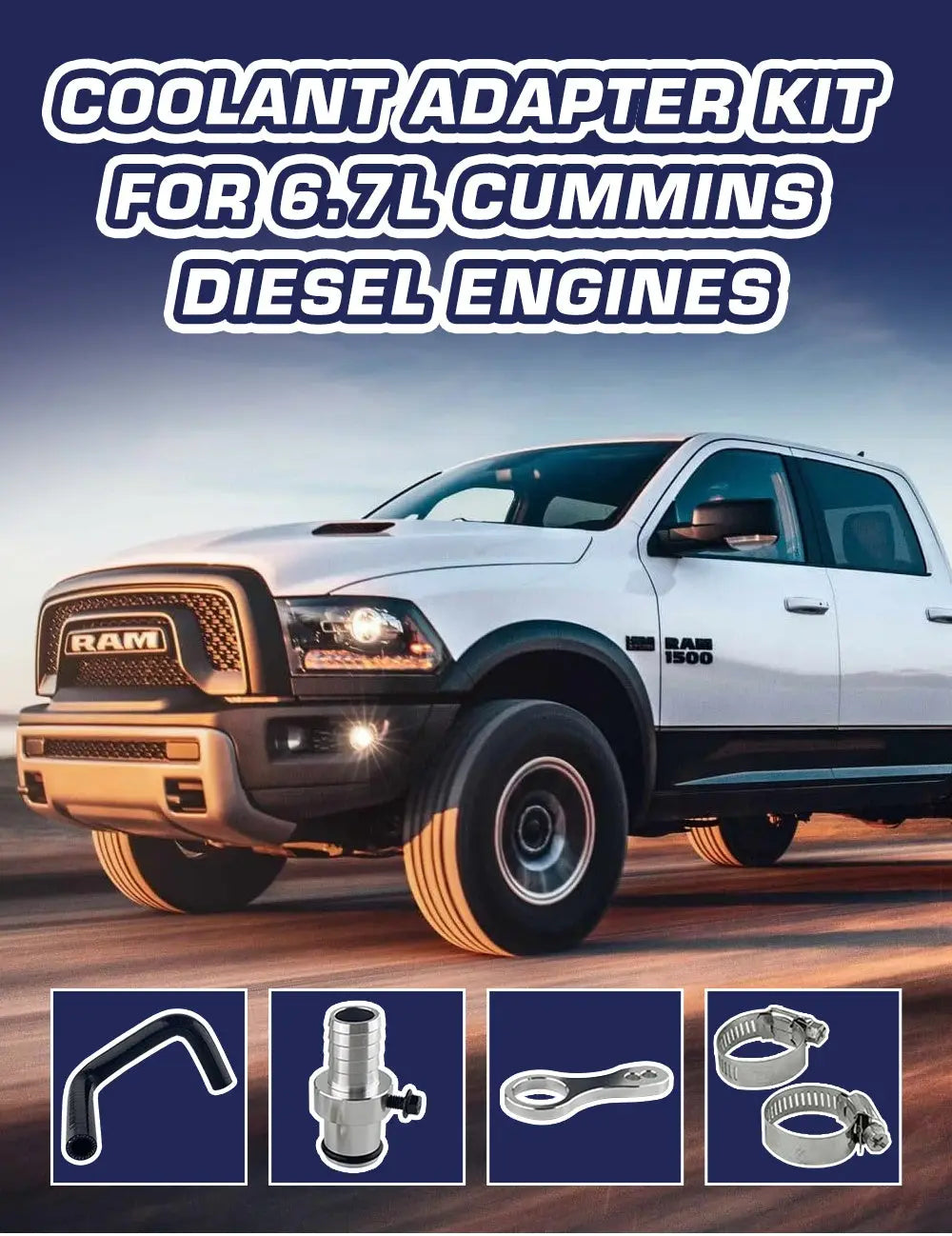 2009 2018 Cummins 6.7L Coolant Hose Barb Adapter Leaking Repair Kit for Dodge Ram