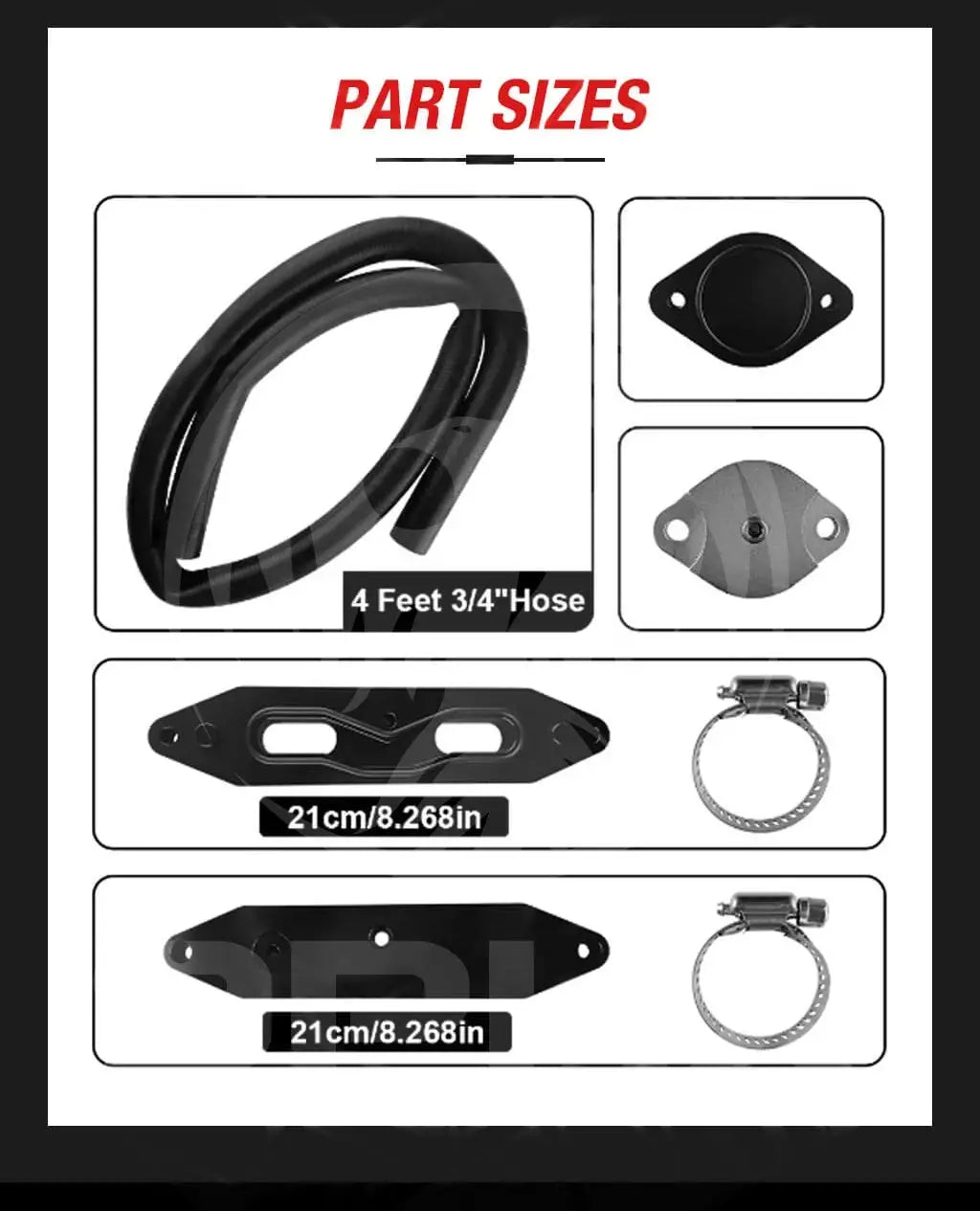 2011 2023 Powerstroke 6.7L EGR Delete Kit w/Coolant Bypass Black for Ford F250 F350 F450 F550