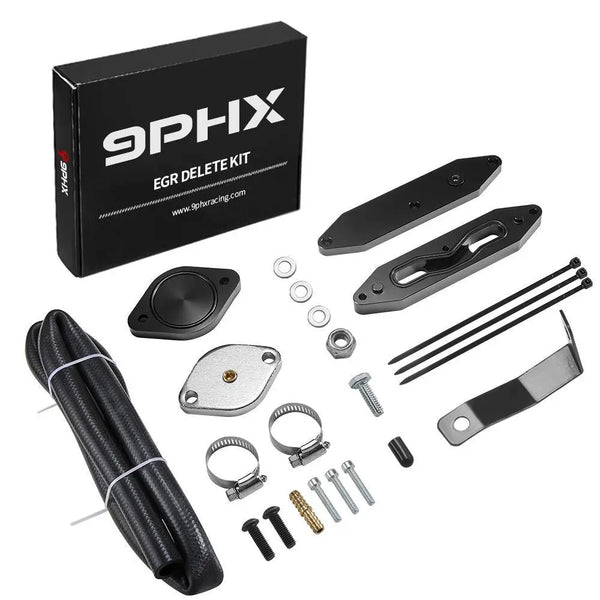 9PHX 2011-2019 Powerstroke 6.7L EGR Delete Kit w/Coolant Bypass Black for Ford F250 F350 F450 F550