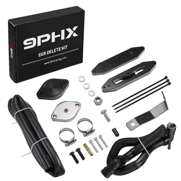 9PHX 2015-2016 Powerstroke 6.7L EGR Delete Kit w/Coolant Bypass Black for Ford F250 F350 F450 F550